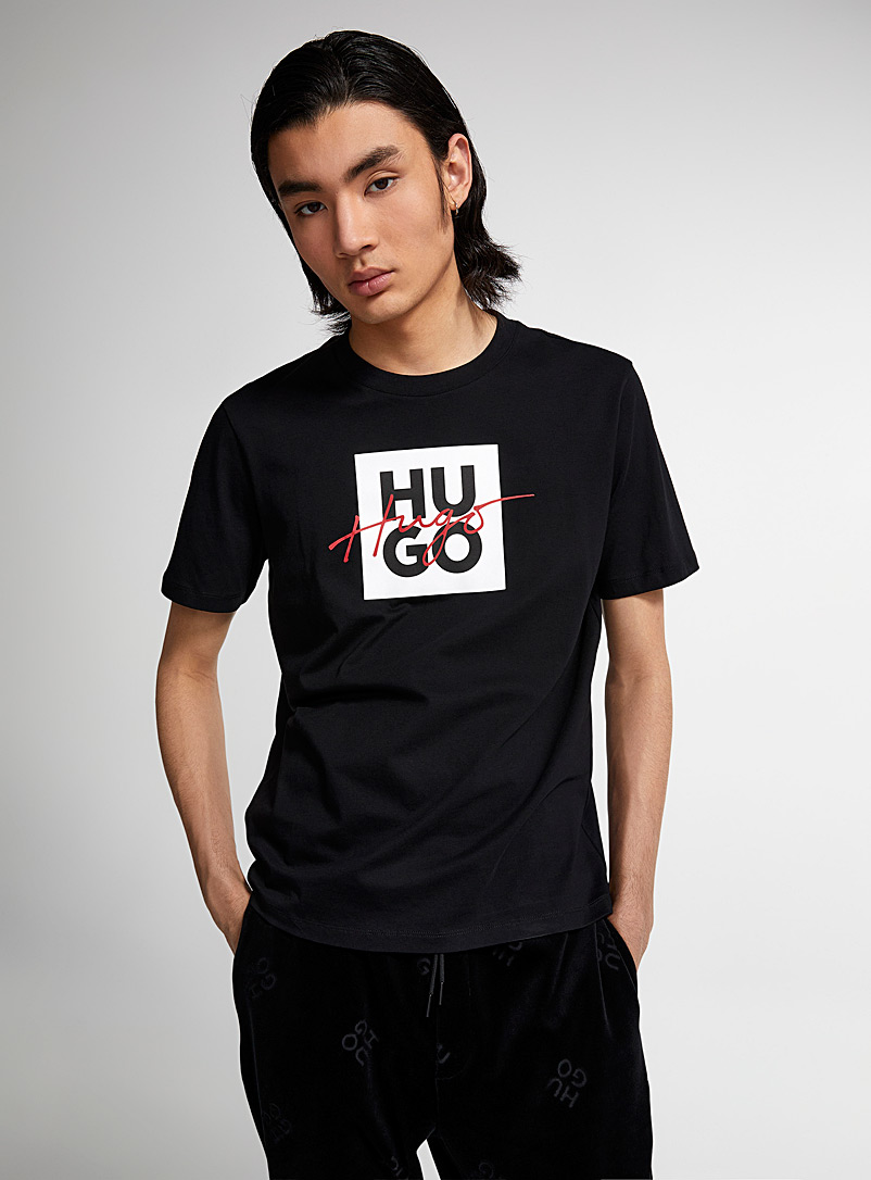 HUGO Black Dalpaca T-shirt for men