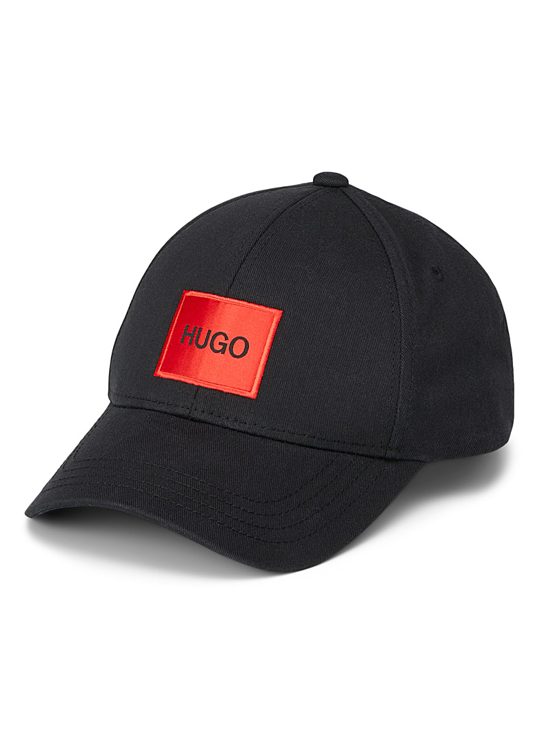 HUGO Black Emblem logo cap for men