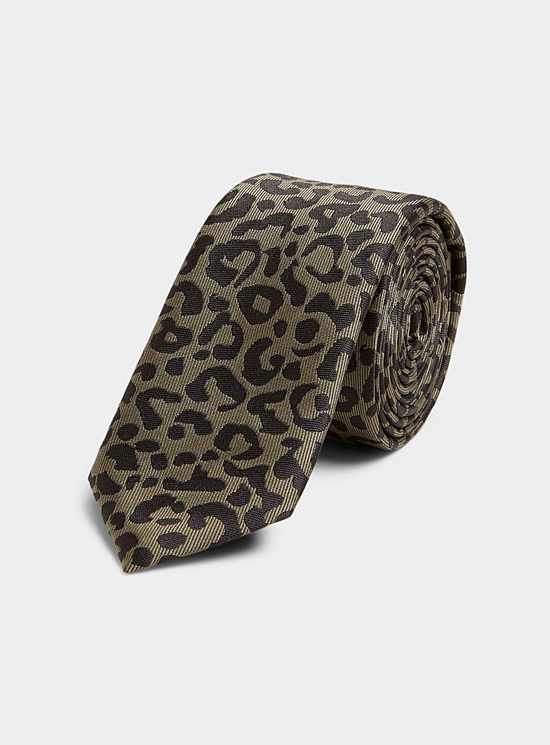 HUGO: La cravate jacquard léopard Vert pour homme