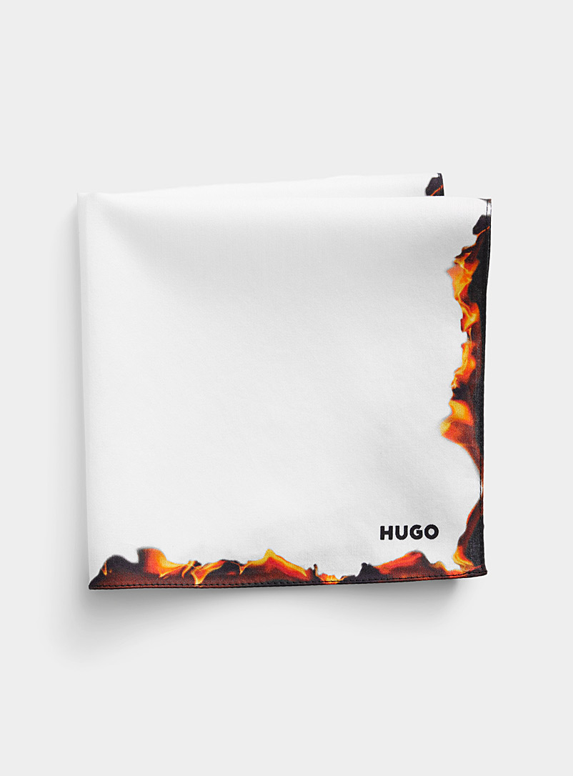 HUGO: La pochette champ de blé Blanc pour homme