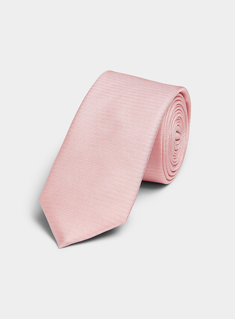 HUGO Pink Hatched stripe narrow tie for men