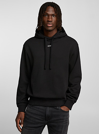 HUGO Black Hooded Dapo sweatshirt for men