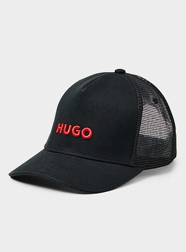 Red logo trucker cap