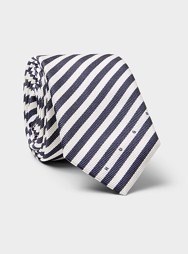 Nautical diagonal-stripe tie