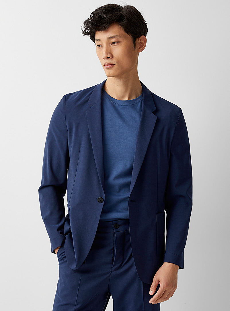 HUGO: Le veston ultraléger laine vierge Coupe ajustée Bleu pour homme