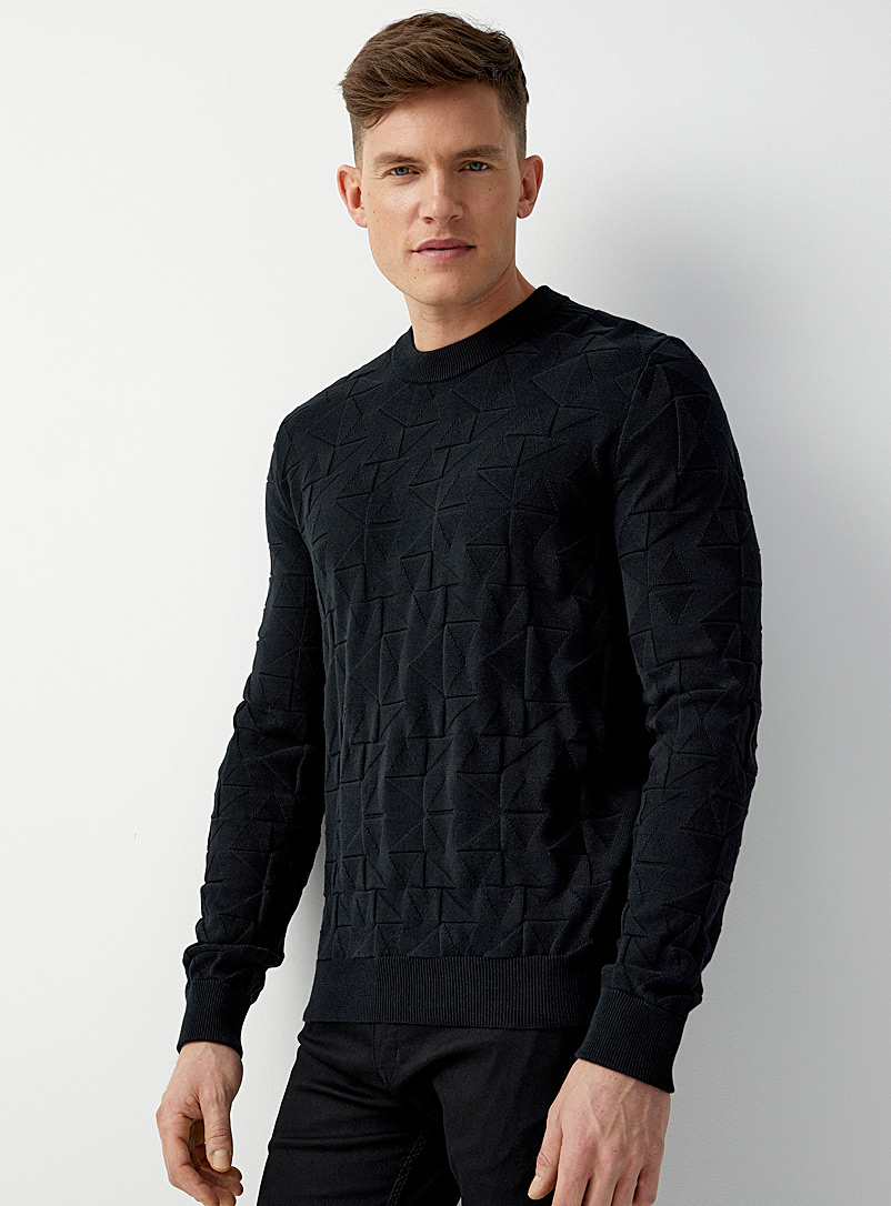 HUGO Black Stucton sweater for men