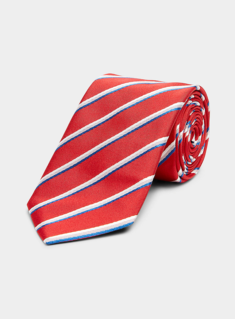HUGO Pink Nautical stripe tie for men
