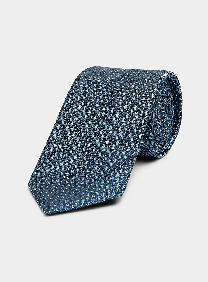 HUGO: La cravate damier pointillé Sarcelle-turquoise-aqua pour homme