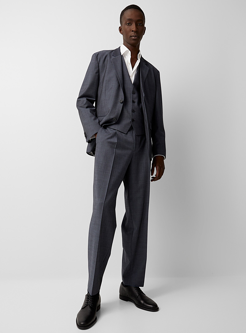 HUGO Blue Chambray 3-piece suit Semi-slim fit for men