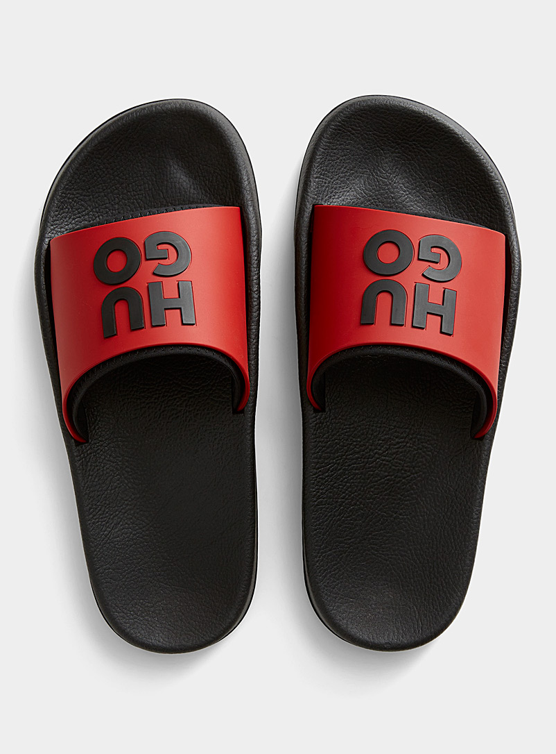 HUGO: La sandale slide Nil Homme Rouge pour homme