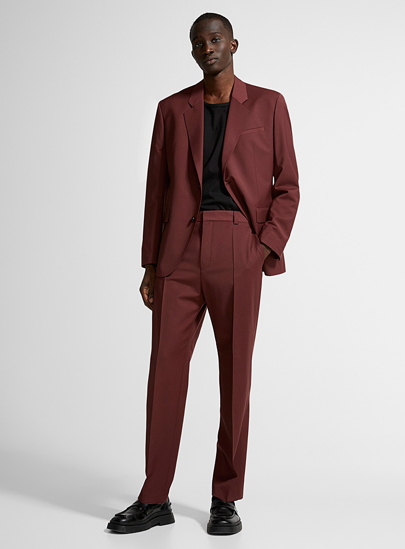 HUGO Dark Brown Burgundy suit Slim fit for men