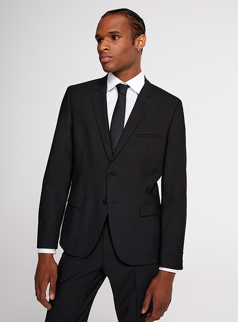 HUGO Black Stretch piqué jacket Slim fit for men