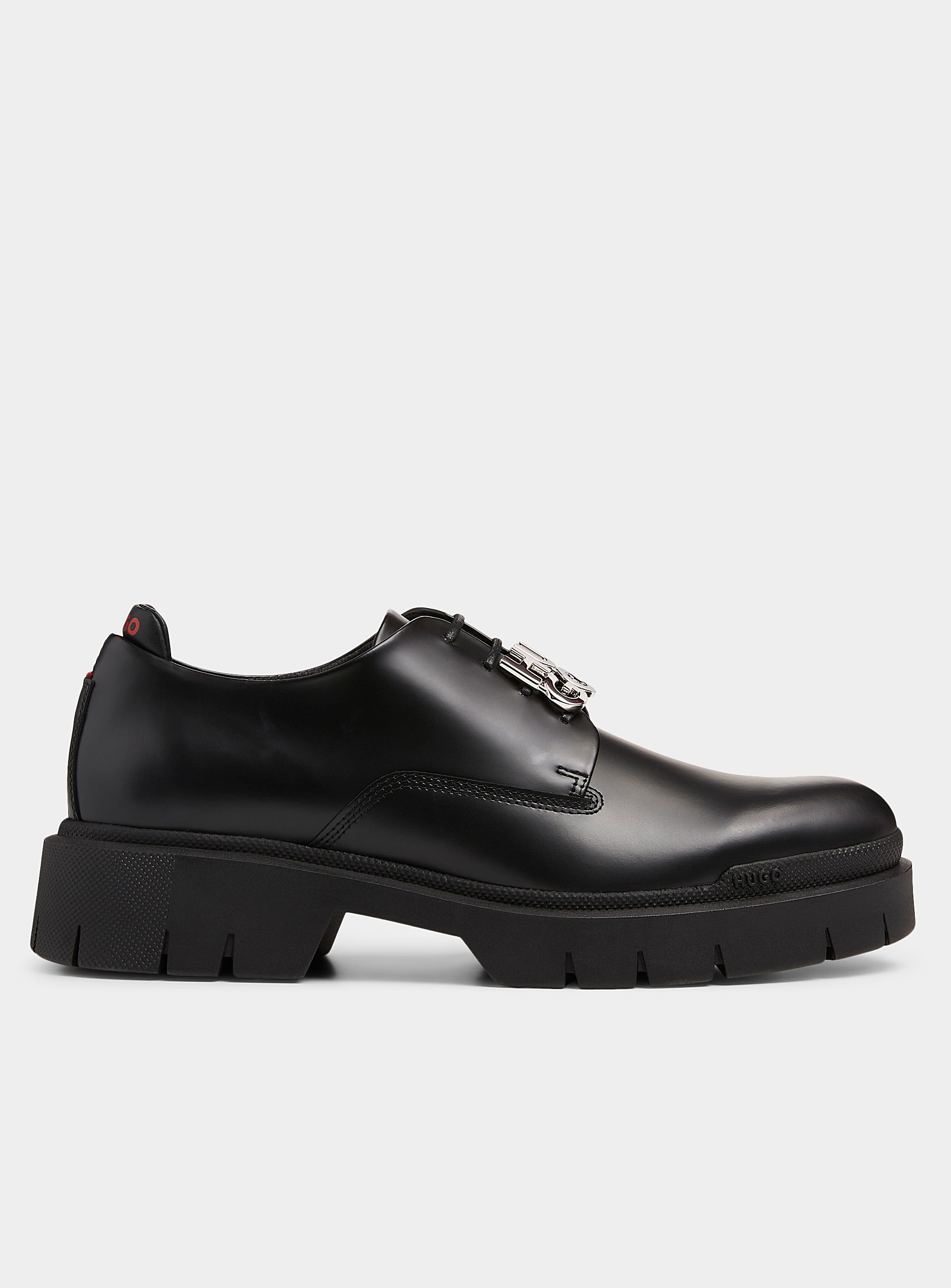 Shop Hugo Denzel Monogram Derby Shoes Men In Black