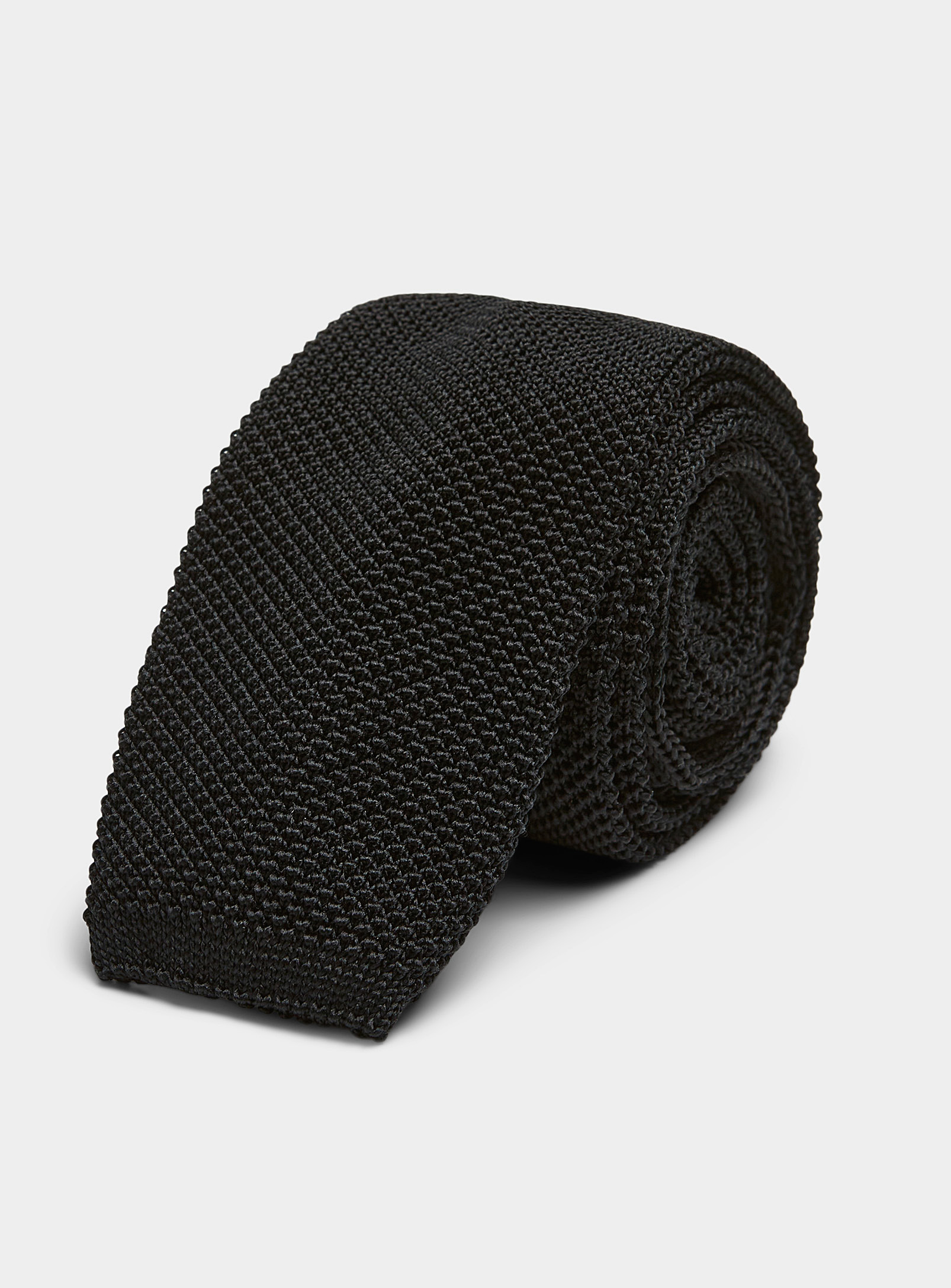 HUGO - Men's Embroidered flower textured knit tie