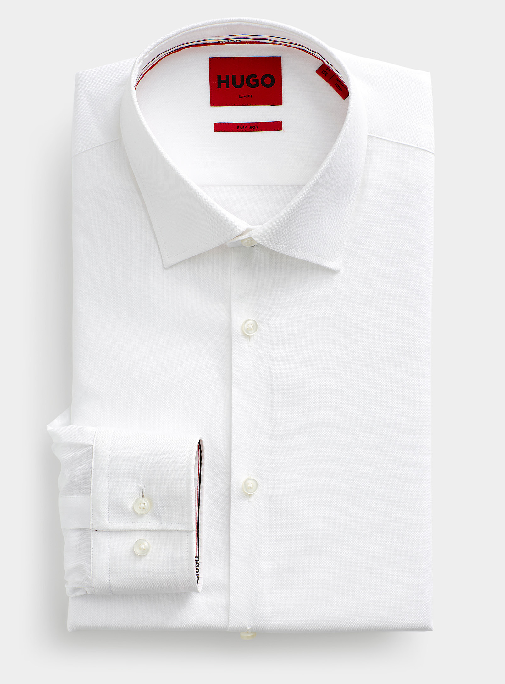 Hugo Pure Cotton Oxford Shirt Slim Fit In White