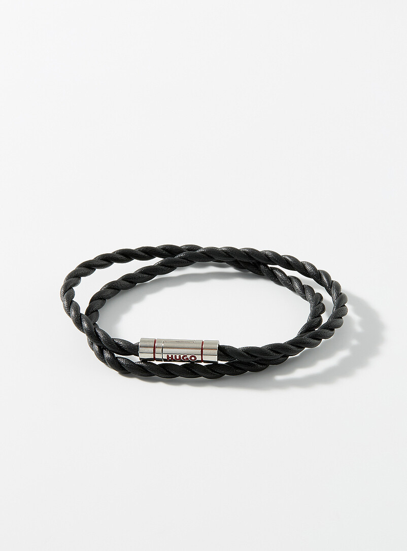 Double-wrap leather bracelet product image (primary)