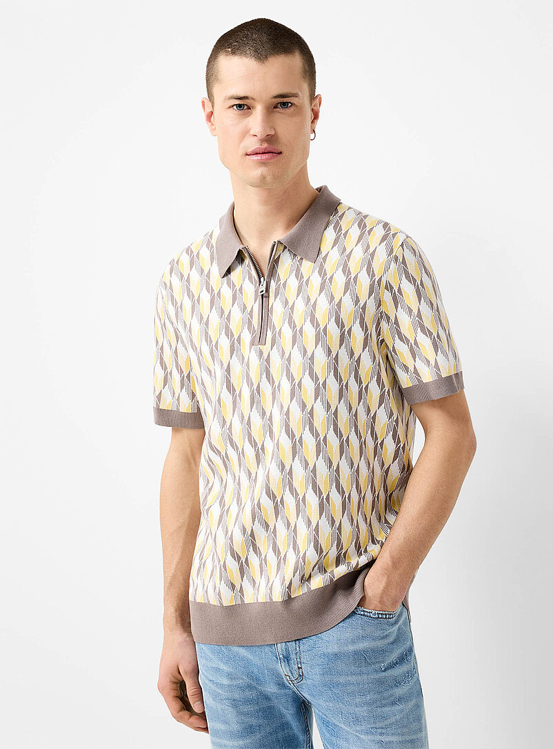 Seomo geo jacquard polo product image (primary)