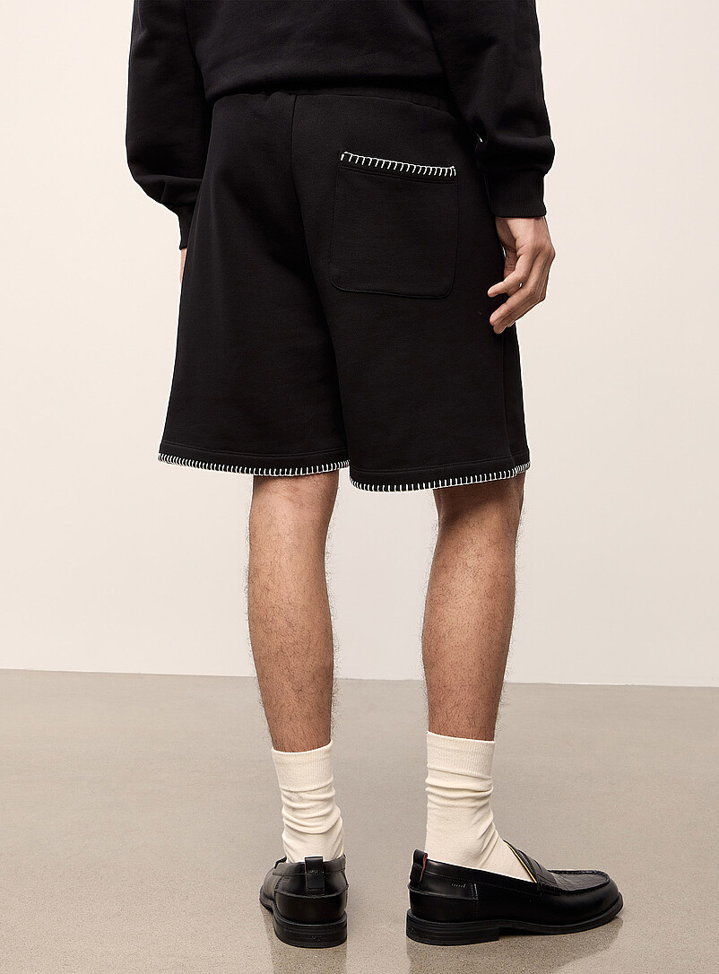 Daronso contrast-embroidery terry-lined short product image 3
