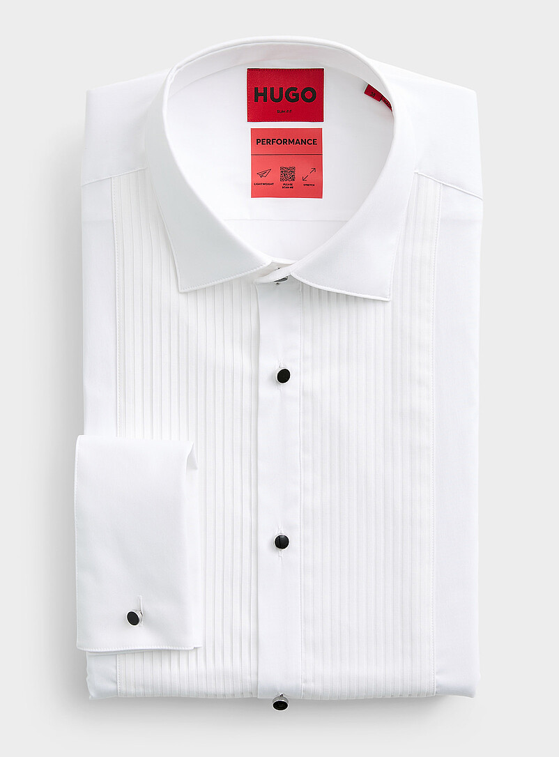 Contrast Buttons And Bib Tuxedo Shirt Slim Fit