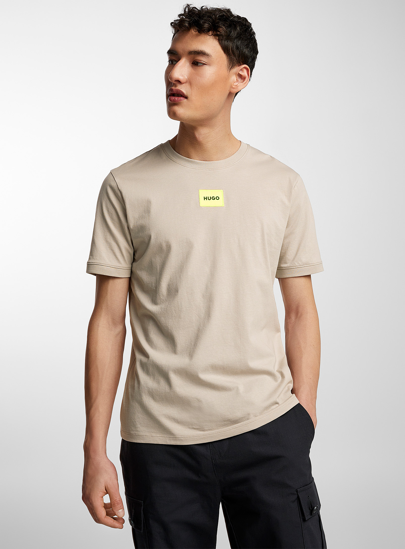 HUGO - Men's Diragolinos neon patch T-shirt