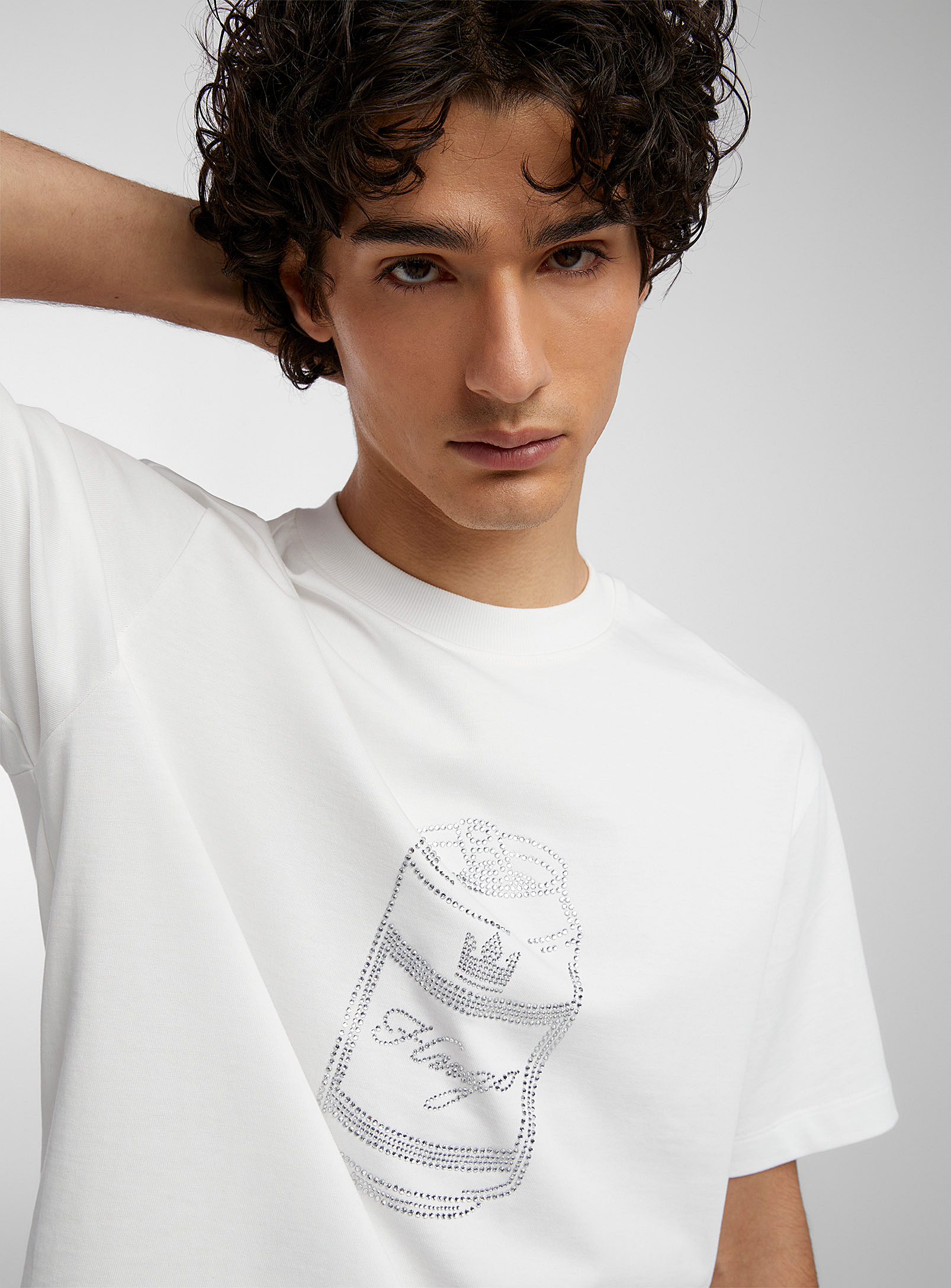 Hugo Deondrin Shimmery Stone T-shirt In White