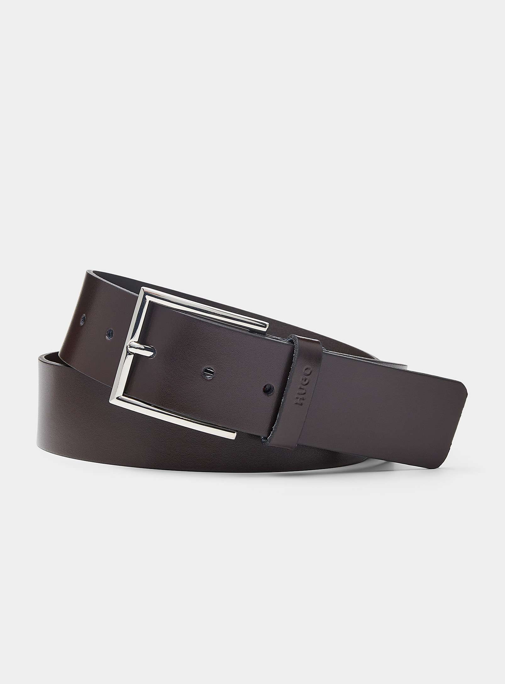 Hugo Giaspo Leather Belt In Brown