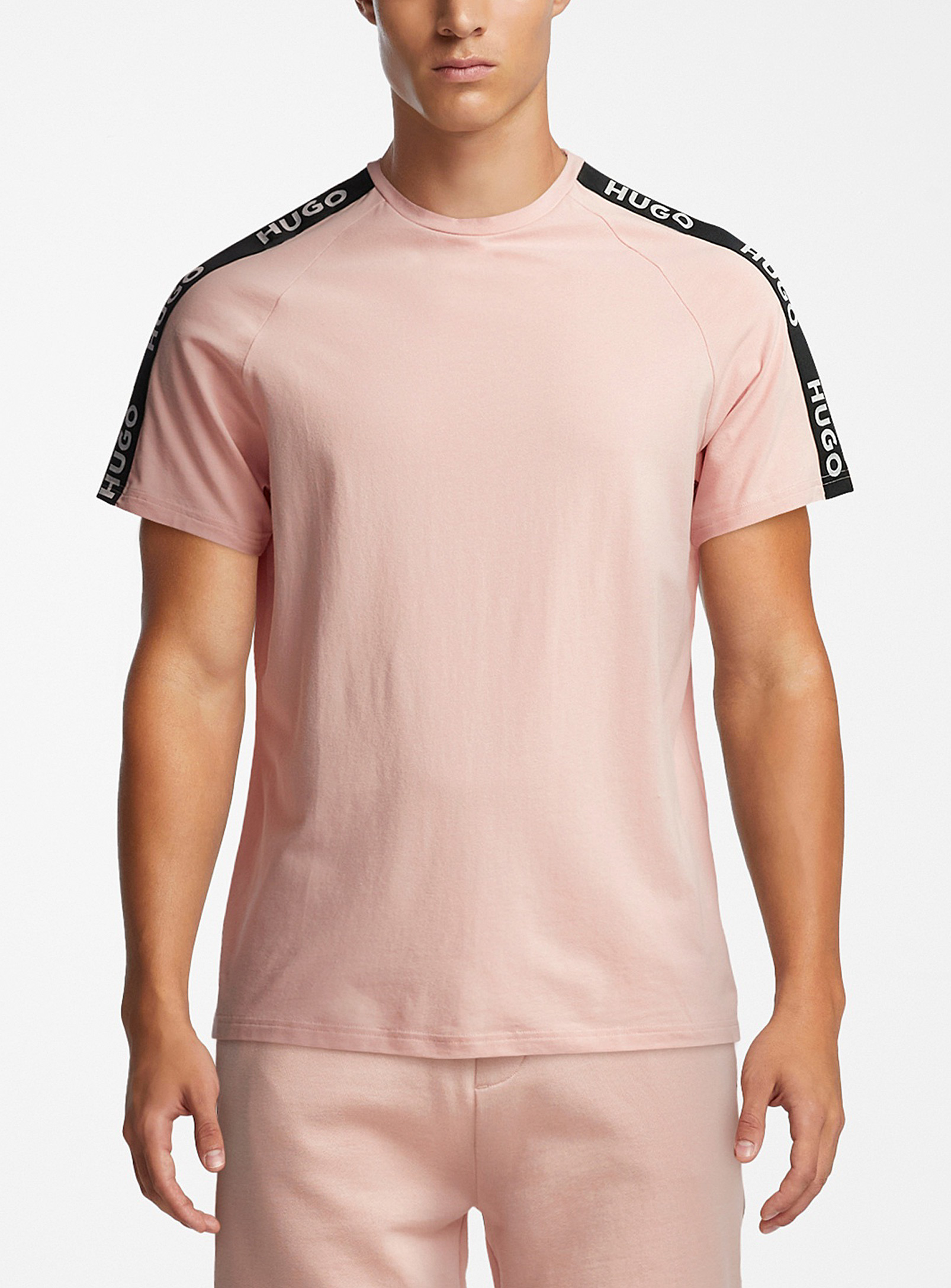Hugo Logo Band Lounge T-shirt In Pink