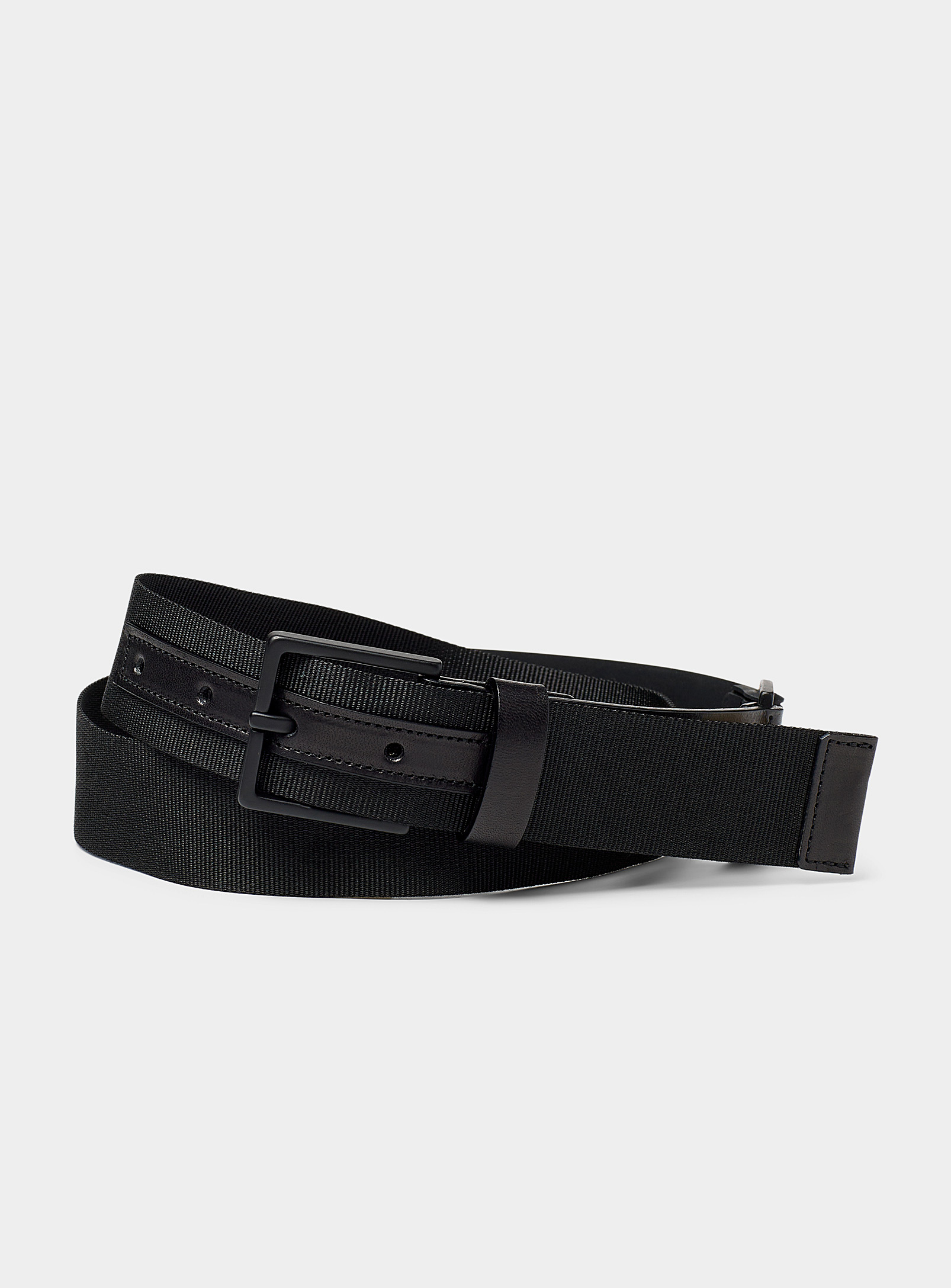 Hugo Silicone Logo Accent Belt In Black