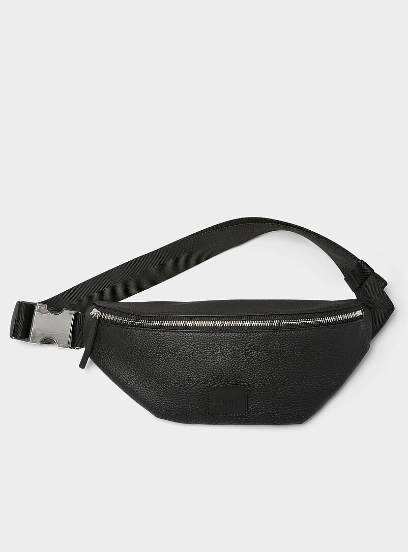 Pebbled Faux-Leather Belt Bag