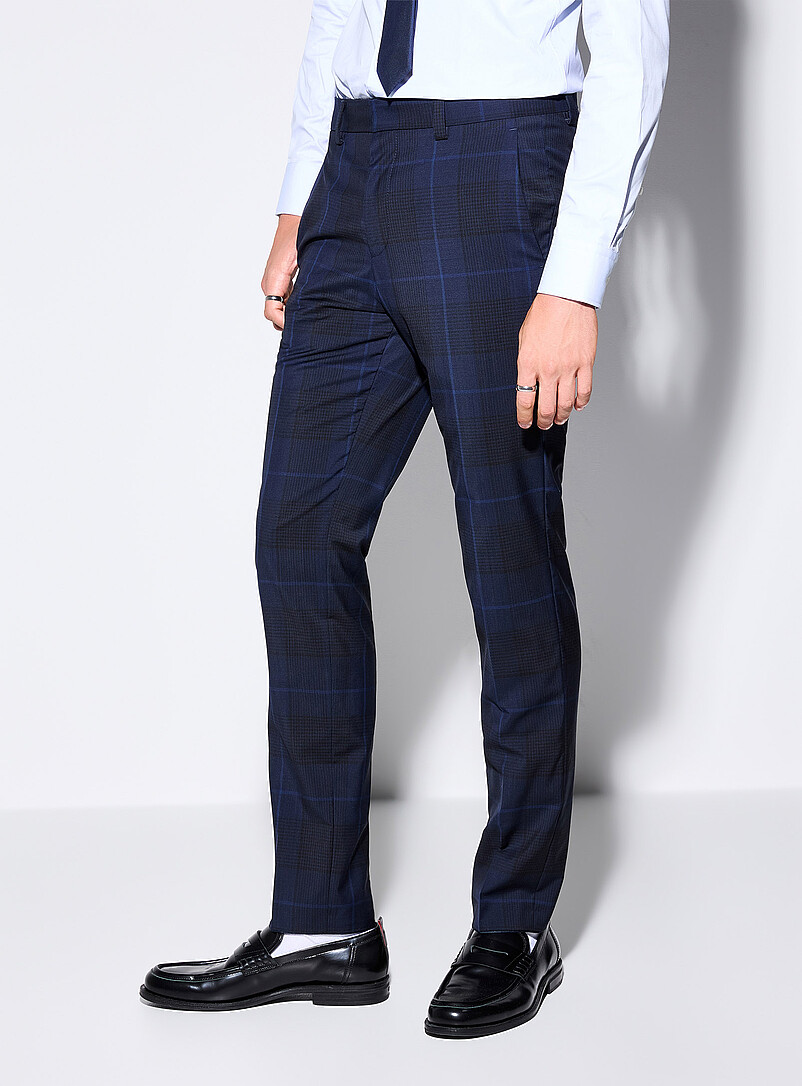 Navy check pant Extra slim fit product image 2