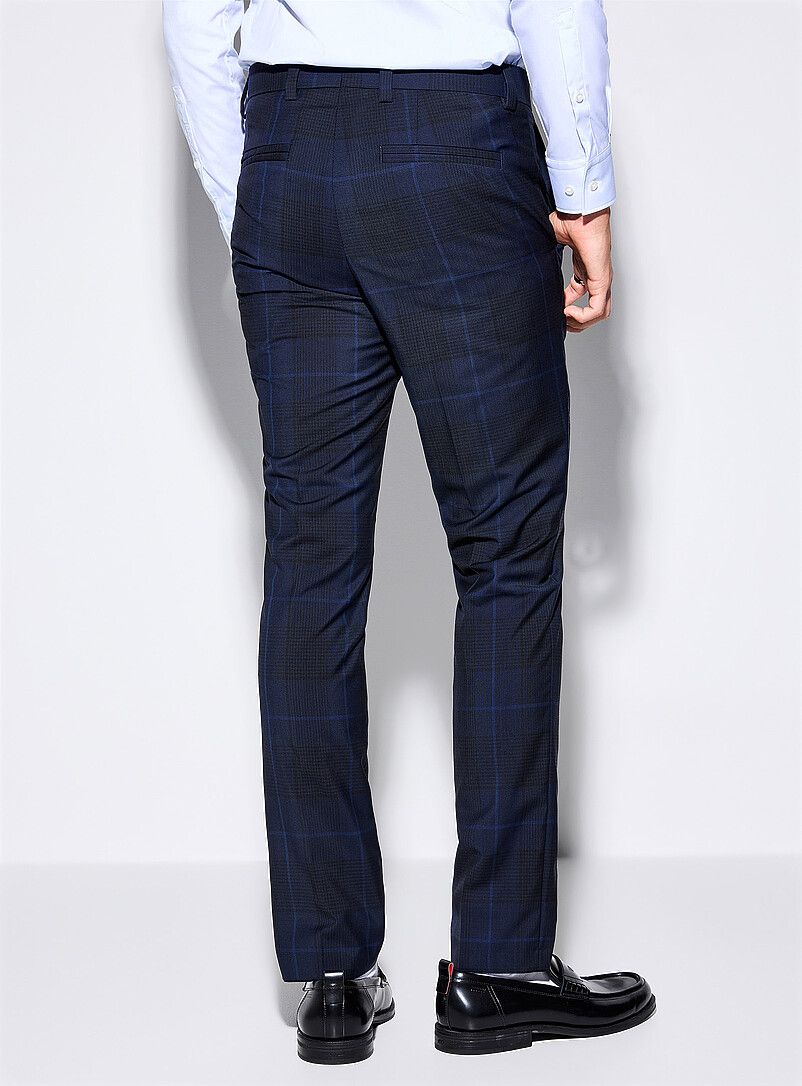Navy check pant Extra slim fit product image 3