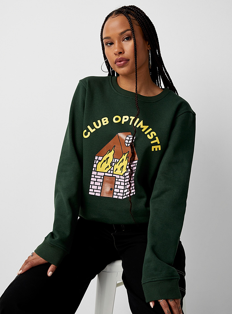 Pony Emotions Infinies Mossy Green Club Optimiste sweatshirt for women