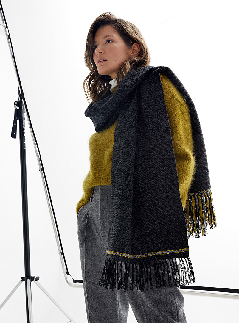 Atelier Monique Ratelle Charcoal Charcoal wool scarf