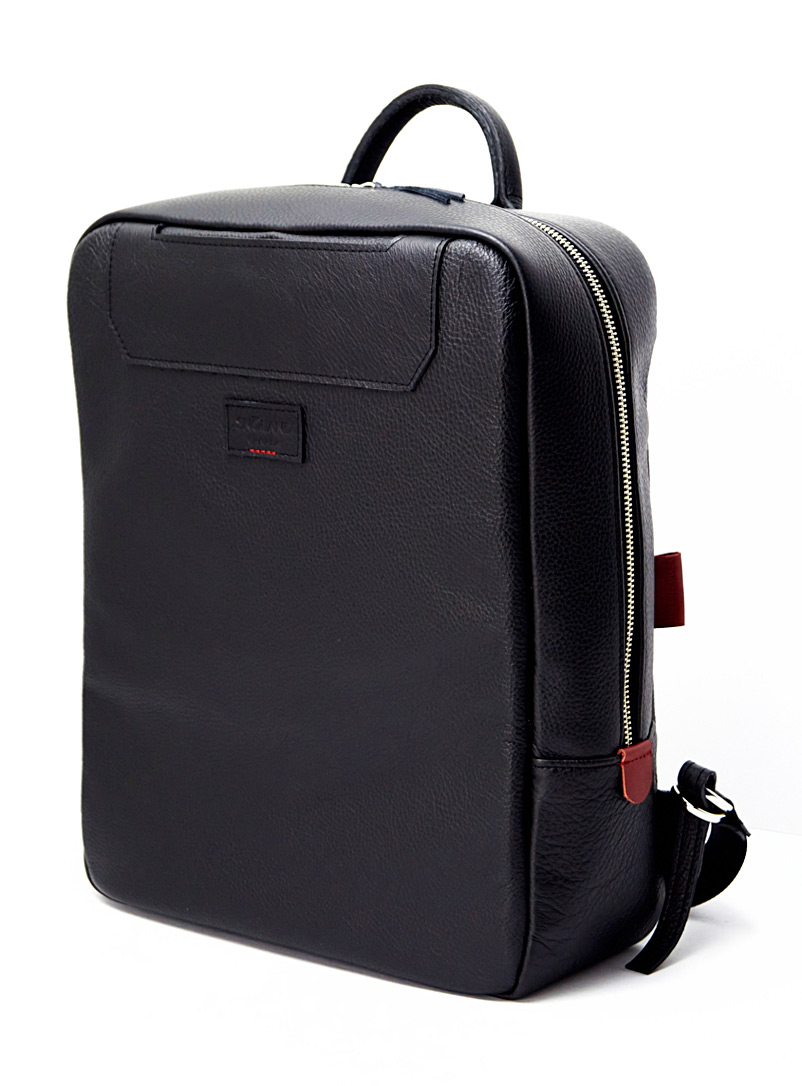 Snoland Black Leather backpack