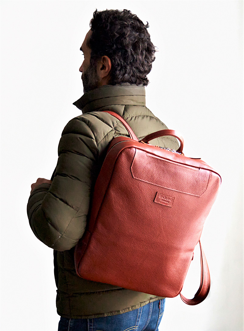 Snoland Brown Leather backpack