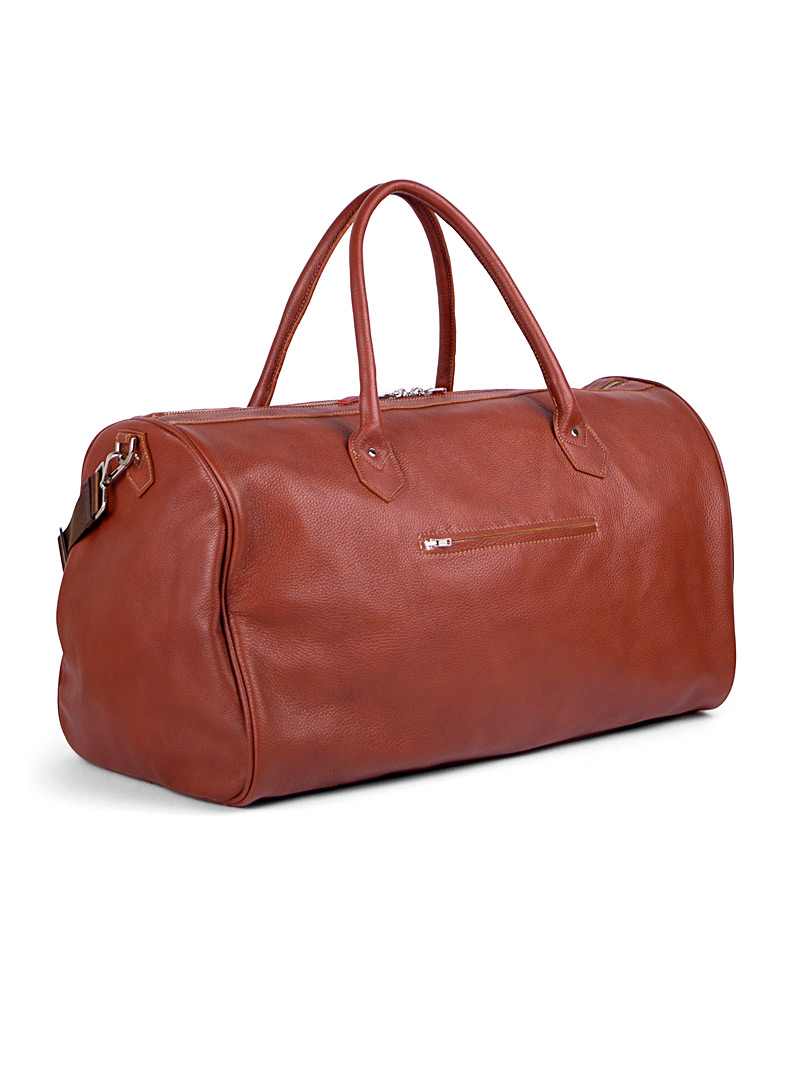 Snoland Medium Brown Voyageur leather travel bag