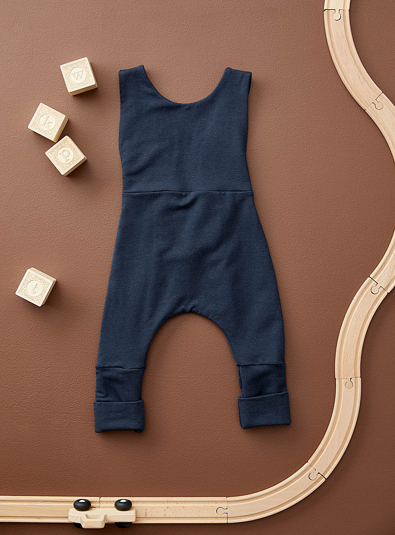 Trucs d'enfants Marine Blue Soft bamboo grow-with-me overalls Kids
