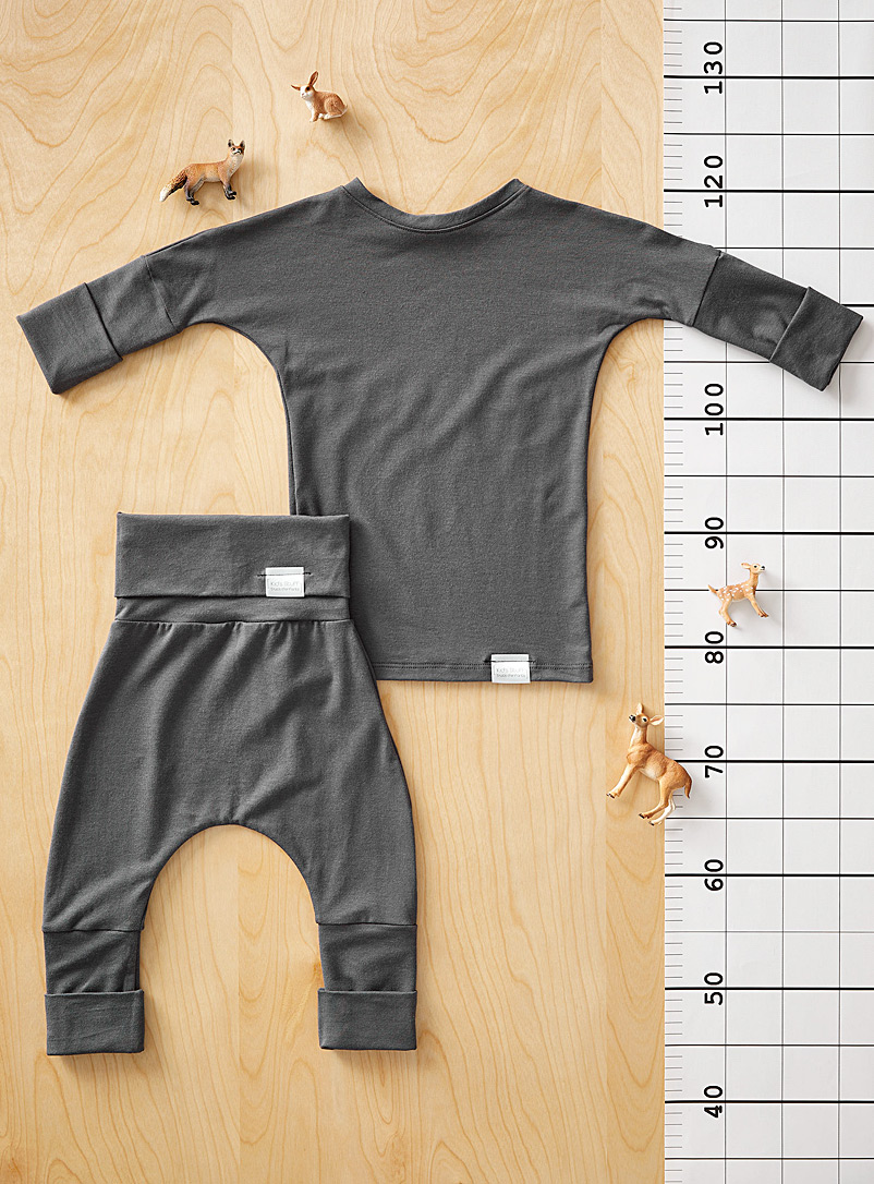 Trucs d'enfants Dark Grey Soft bamboo sweatshirt and pant set Kids - 2 pieces