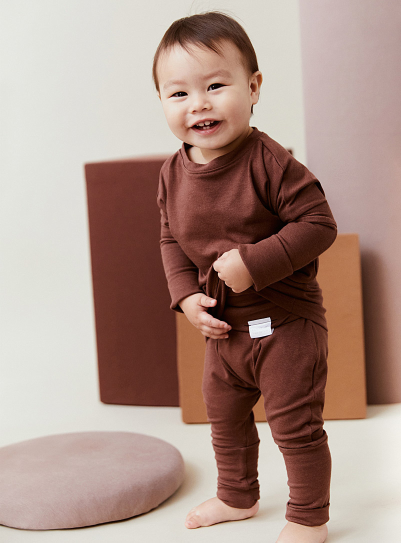 Trucs d'enfants: L'ensemble évolutif sweat et pantalon coton et lyocell Enfant - 2 pièces Brun