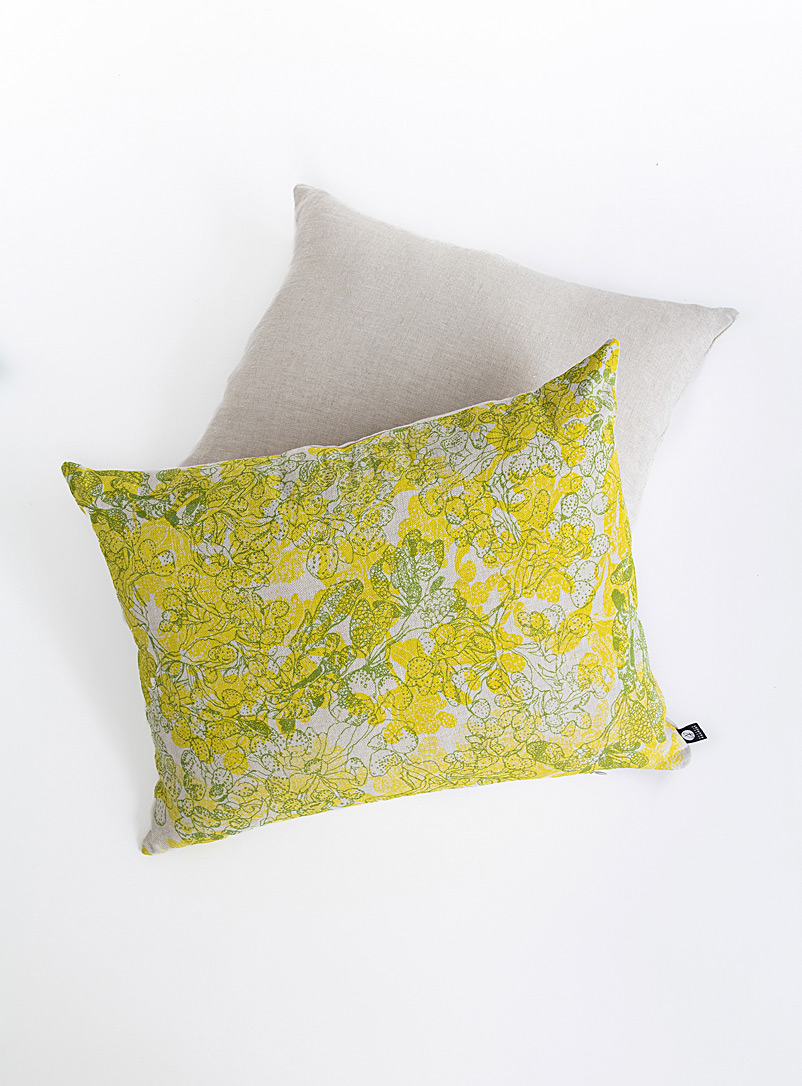 Pascale Faubert créations Assorted green  Low tide linen cushion 41 x 51 cm