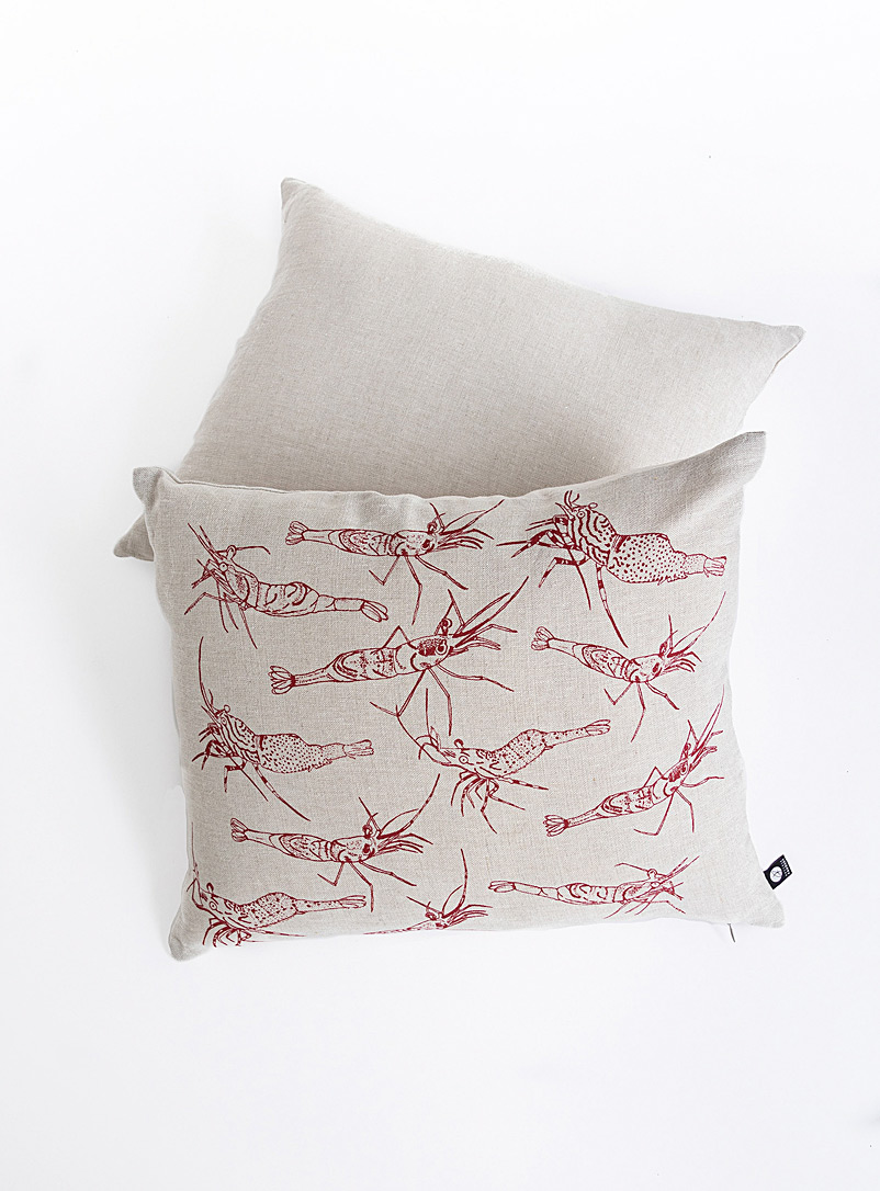 Pascale Faubert créations Assorted red Shrimp linen cushion 41 x 51 cm