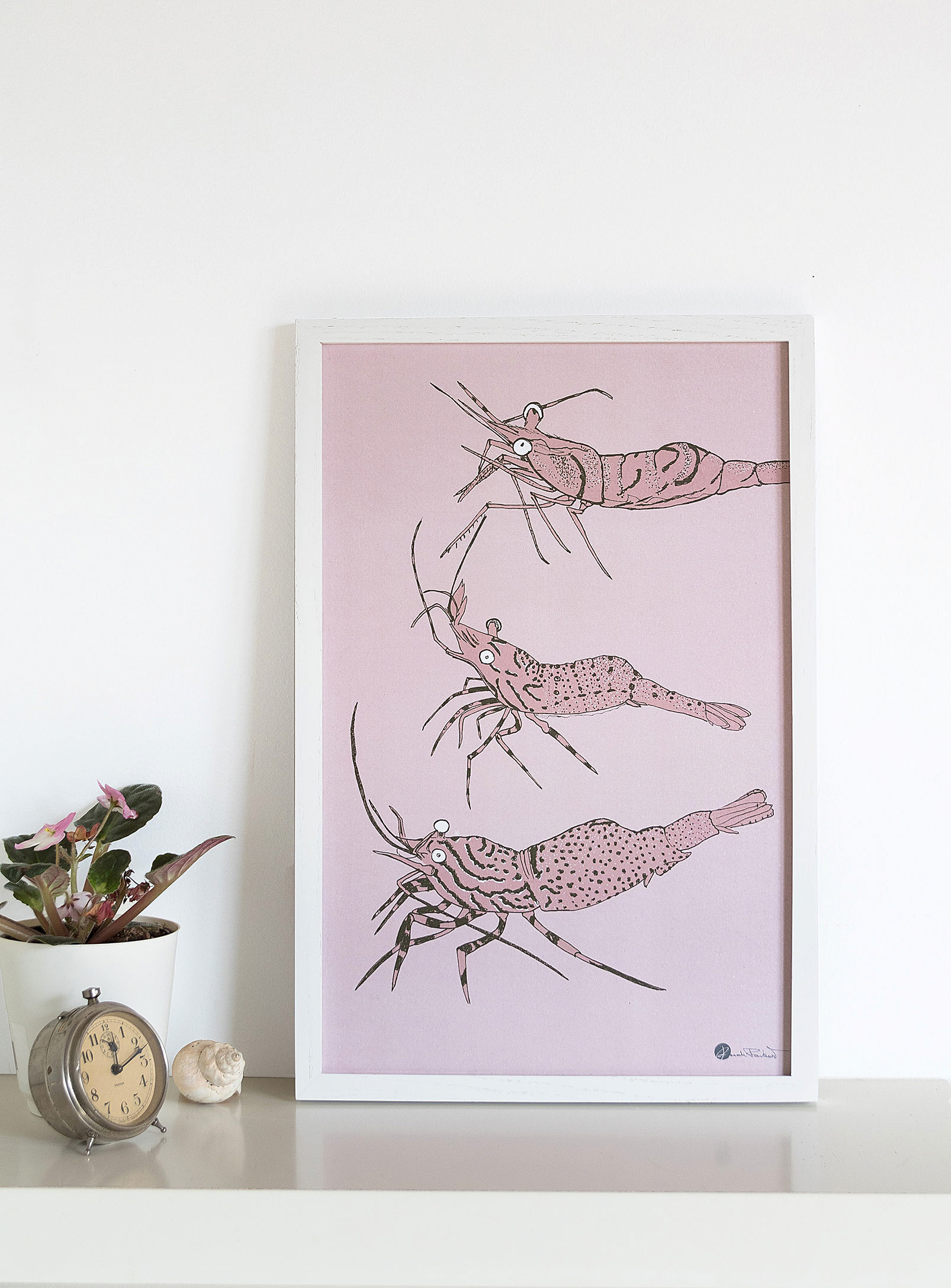 Pascale Faubert créations - L'affiche crevettes nordiques 12 x 18 po