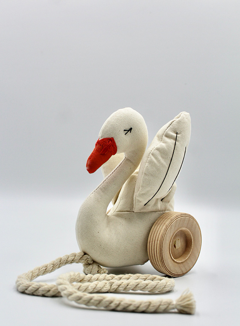 Brownstone Playhouse Assorted white  Baby swan pull toy