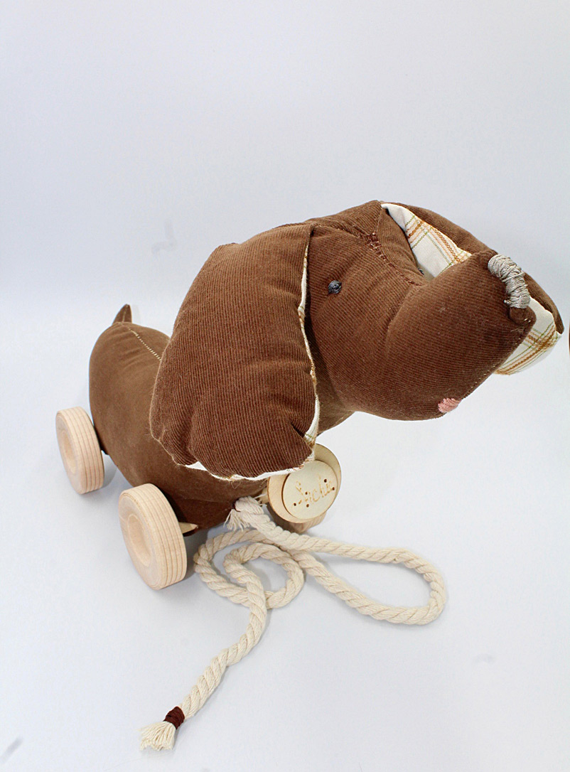Brownstone Playhouse Brown Little Pup wiener dog pull-toy