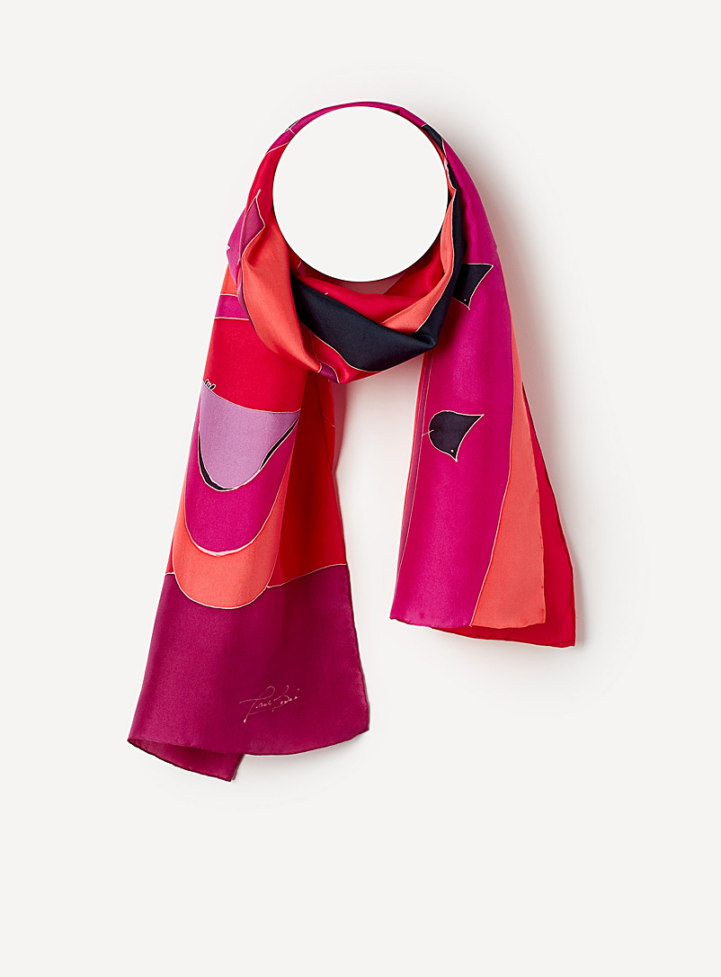 Les soies de Paule Bossé Pink Birds pure silk scarf