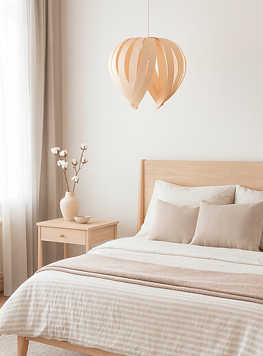 La lampe suspendue noisette ouverte
