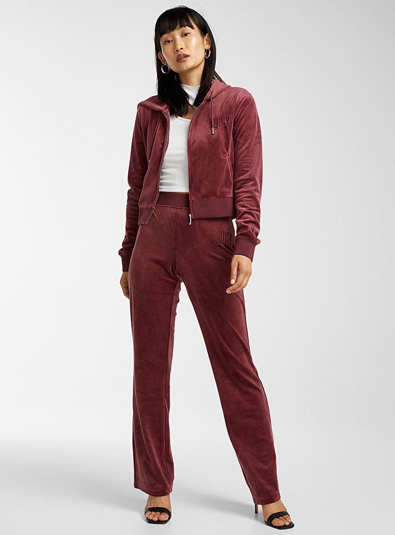 Juicy Couture: Le pantalon velours bordeaux Rouge foncé-vin-rubis pour femme