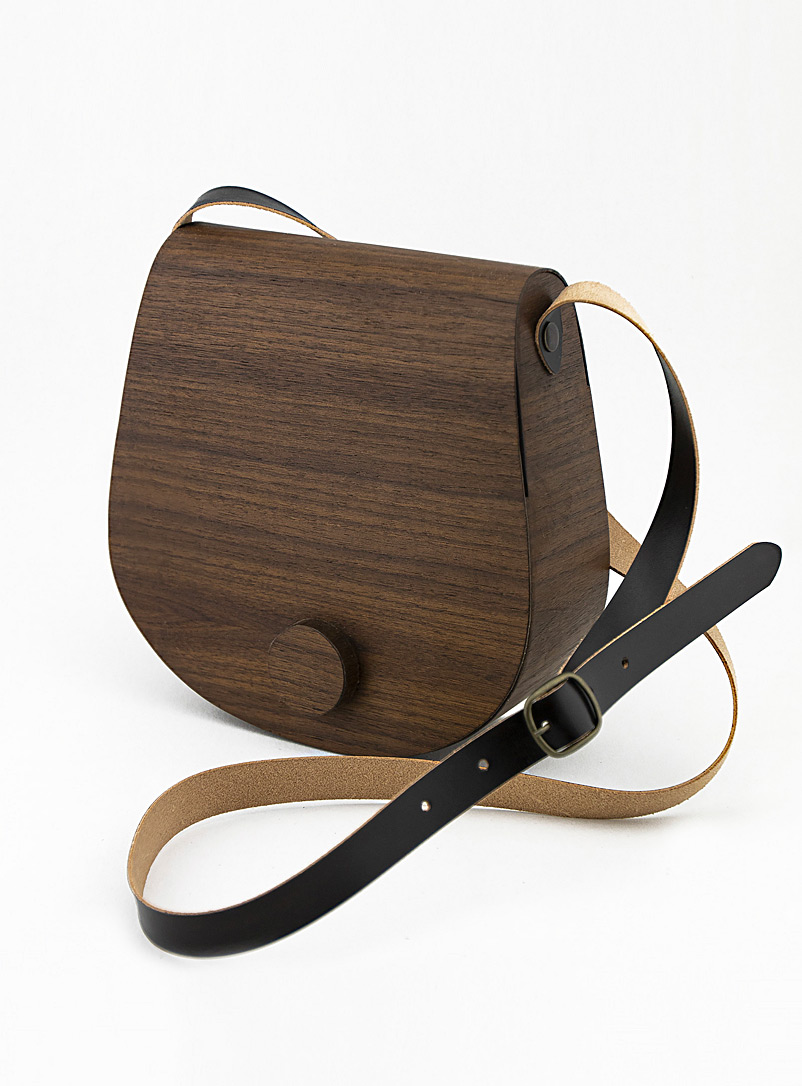 Bom(design) Dark Brown Genuine wood Maïa bag