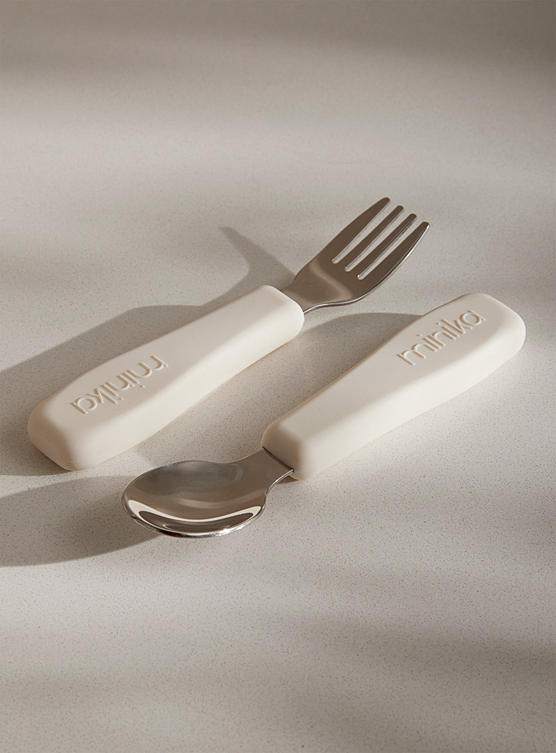 Minika White Children's silicone utensils Set of 2