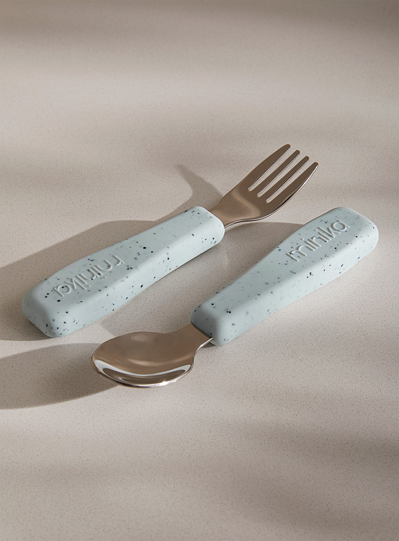 Minika Baby Blue Children's silicone utensils Set of 2
